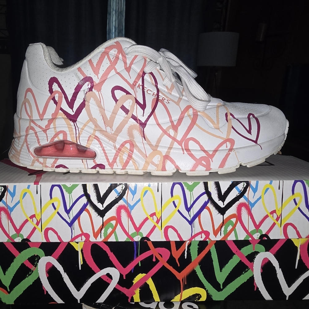 Skechers With Heart Pattern